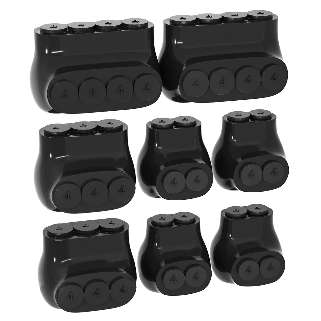 RVBOATPAT 8 Pack 2 Port 3 Port 4 Port Insulated Multi Connectors 4-14 AWG Aluminum to Copper Wire Connectors Slotted All