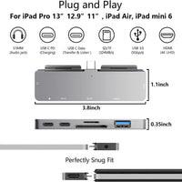 Hub USB-C 7 en 1 NXPGKEA para iPad Pro / Air (HDMI 4K, PD, SD/TF, USB 3.0, Jack 3.5mm)