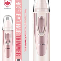 Ear and Nose Hair Trimmer Clipper - 2026 Professional Painless Eyebrow & Facial Hair Trimmer for Men Women, Battery-Operated Trimmer with IPX7 Waterproof, Dual Edge Blades for Easy Cleansing Rose Pink