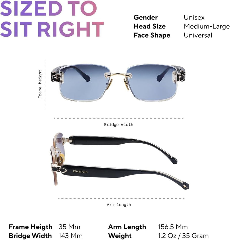 Gafas de sol Aura que cambian de color: 4 colores de lentes, control táctil