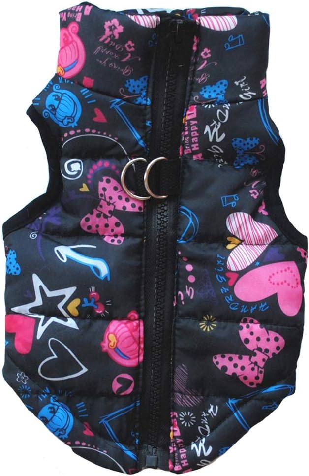 MaruPet Winter Waterproof Windproof Coat for Dogs - Warm Vest for Small-Medium Dogs (Not Suitable for Big Dogs) Hearts