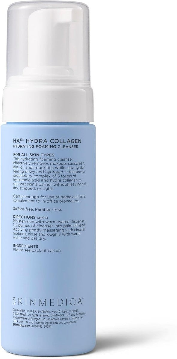 SkinMedica HA5 Hydra Collagen Hydrating Foaming Cleanser with Vegan Collagen, 5 Fl Oz - Hydrating Cleansing Solution for Daily Use - Amino Acid-Based Wash for a Gentle, Non-Irritating, Clean Feeling