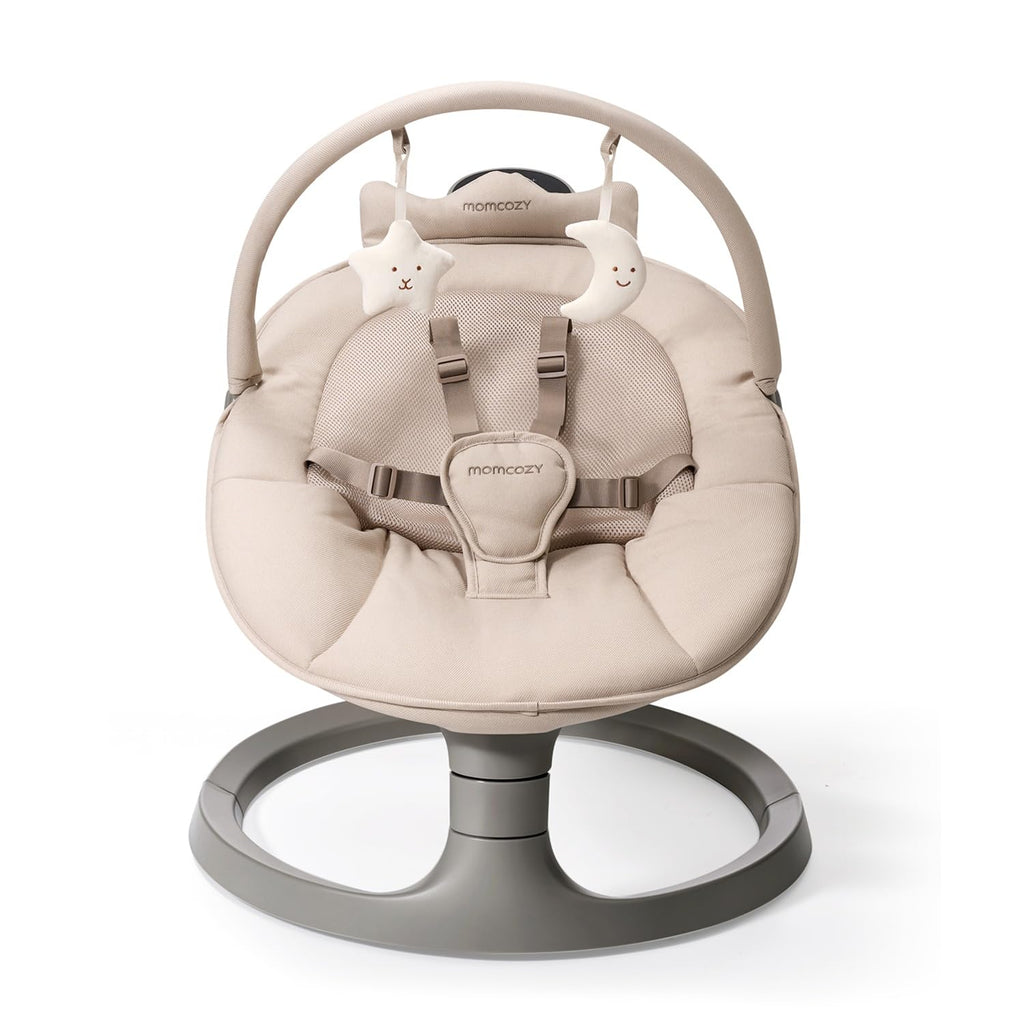 Momcozy 2-in-1 Electric Baby Swing, Dual-Arm Support System, Khaki
