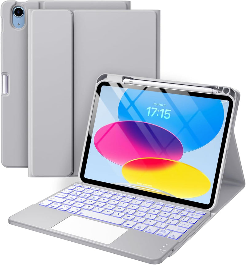 Funda con Teclado Harvopu para iPad 11" (A16) / iPad 10.ª Gen - Azul Marino