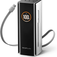 EF ECOFLOW Rapid Pro Power Bank, 20,000mAh 4-Port with 230W Max Output, Portable Charger with 100W Built-in Cable, TSA-Approved, App Control, for MacBook, iPhone 17/16 Series, Laptops, and More