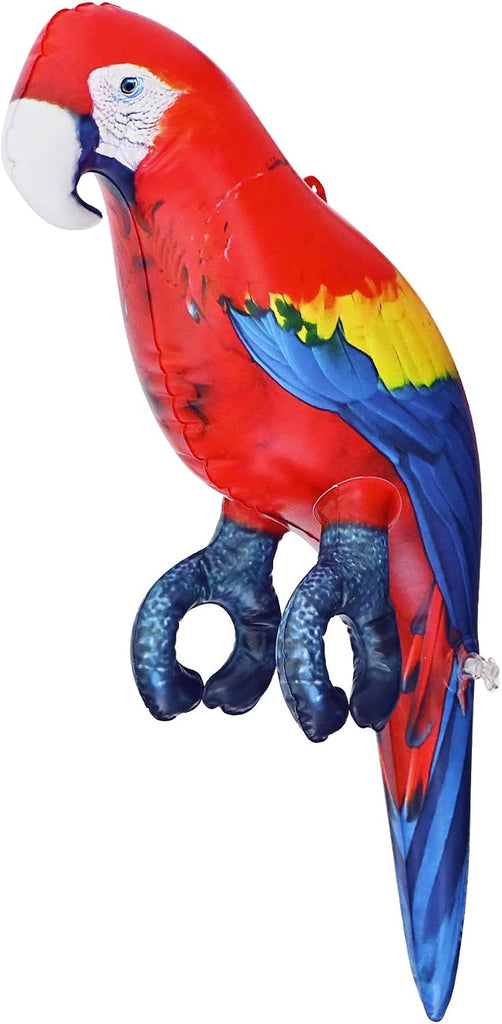 Jet Creations 24" Inflatable Scarlet Macaw Parrot Red, Yellow, Blue Animal Figure for Decor, Play, Livestock Party, Birt