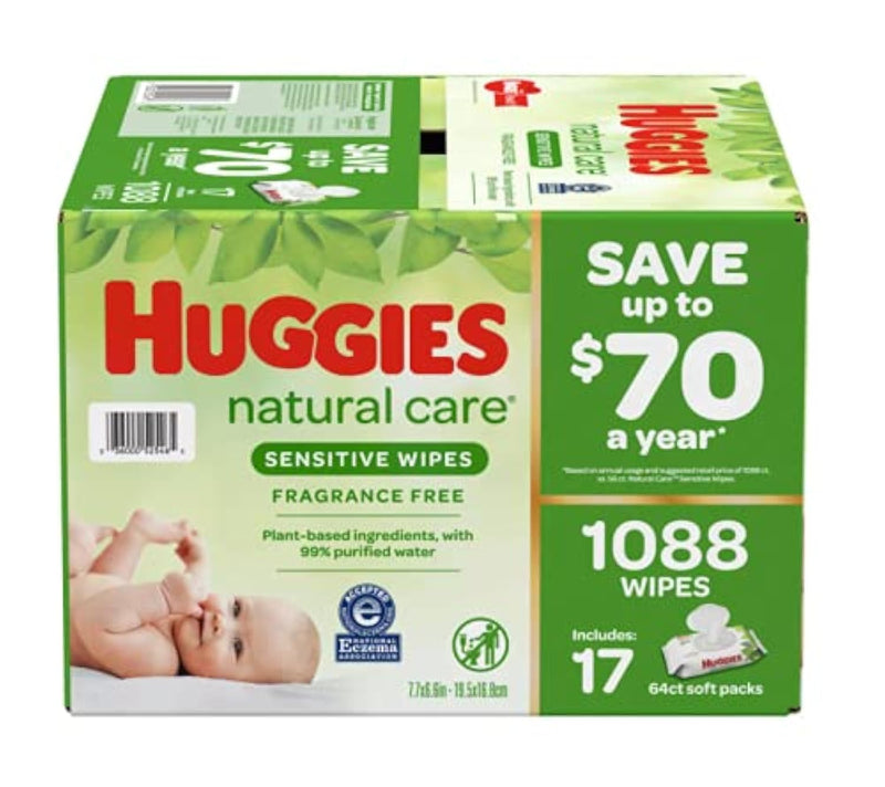Huggies Natural Care Sensitive Toallitas Húmedas sin Fragancia para Bebé