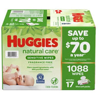 Huggies Natural Care Sensitive Toallitas Húmedas sin Fragancia para Bebé