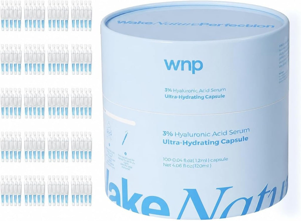 Suero facial hidratante con ácido hialurónico WNP al 3% para piel seca, 100 unidades.