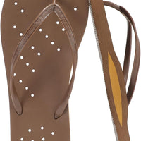 STQ Mens Shower Shoes, Non Slip Shower Flip Flops, Dark Brown, Size 10