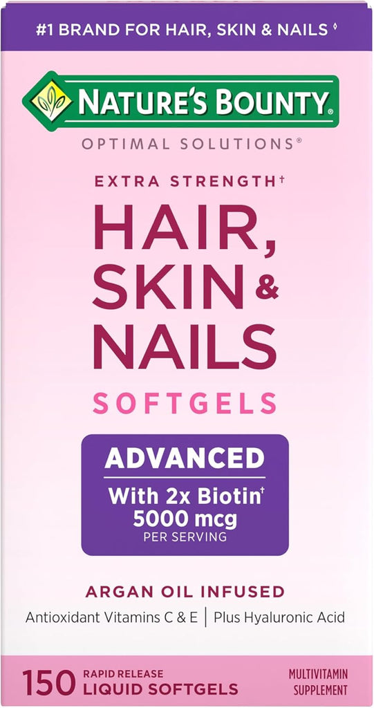 Nature's Bounty Advanced Hair, Skin & Nails, 150 Rapid Release Softgels - 150 Count (Pack of 2)