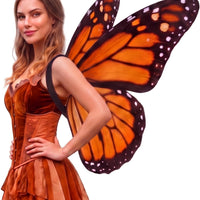 Sabary Monarch Butterfly Wings Halloween Costume for Woman Double Sided Butterfly Wings Outfit for Halloween Dress up Fairy Costume