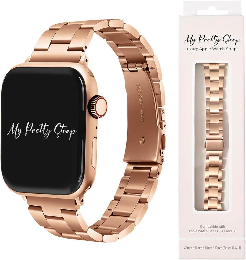 My Pretty Strap Classic Vogue Band Compatible with Apple WATCH SE Series 9 8 7 6 5 4 3 2 1, 38MM / 40MM / 41MM, Stainles