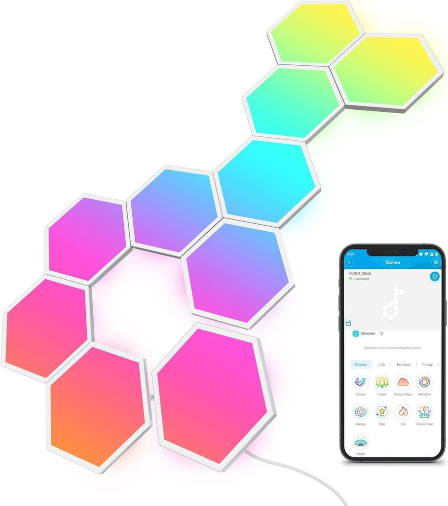 Govee Glide Hexa Light Panels, RGBIC Hexagon LED Wall Lights