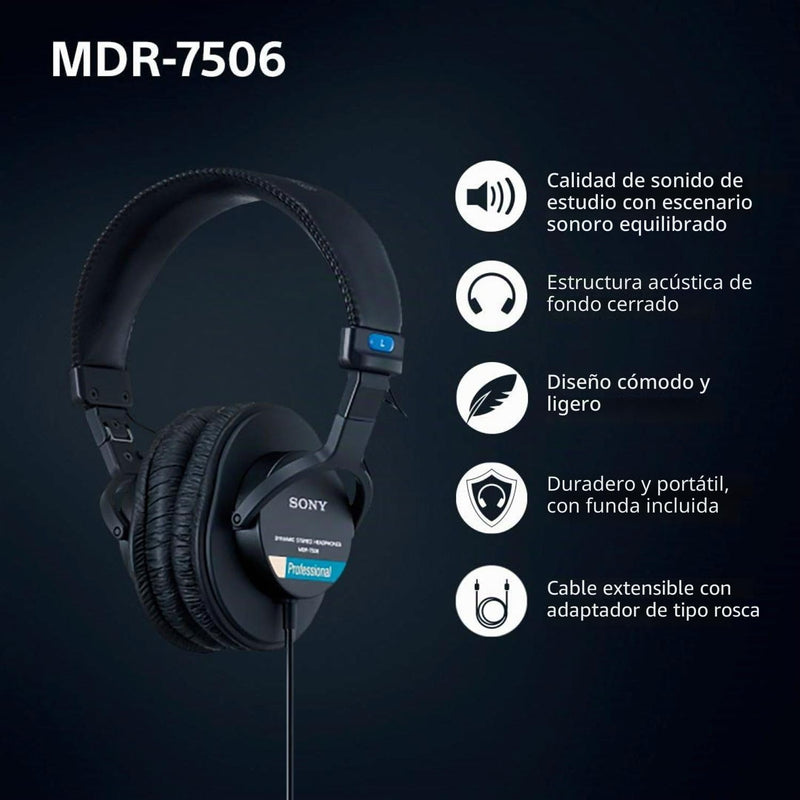 🎧✨ Escucha cada detalle como un profesional con Sony MDR-7506