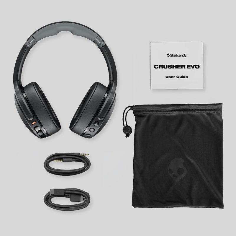 Skullcandy Crusher Evo Wireless Bluetooth Headphones with Multi-Sensory Bass, Noise Isolating Over-Ear Fit, Up to 40 Hours Battery, Microphone for iPhone Android - Primer