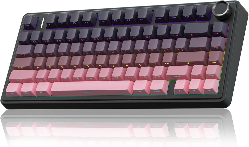 AULA F75 Pro Wireless Mechanical Keyboard,75% Hot Swappable Custom Keyboard,RGB Backlit,Pre-lubed Reaper Switches,Side P