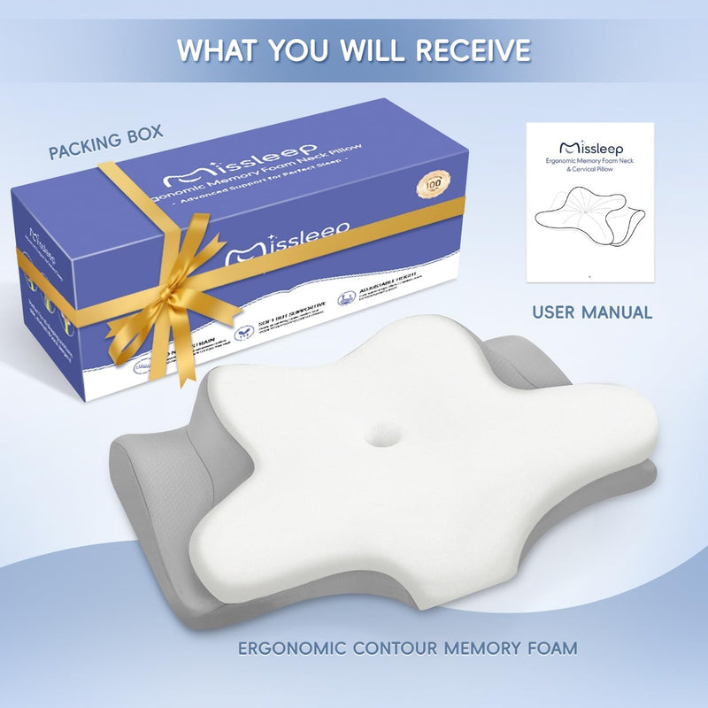 Missleep Cervical Neck Pillow,Memory Foam Pillows