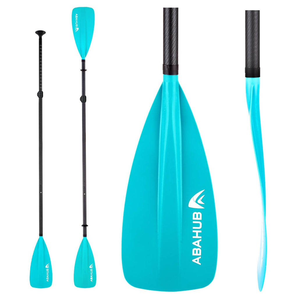 Abahub 1 x 4 Section Carbon Fiber SUP Kayak Paddle Blue