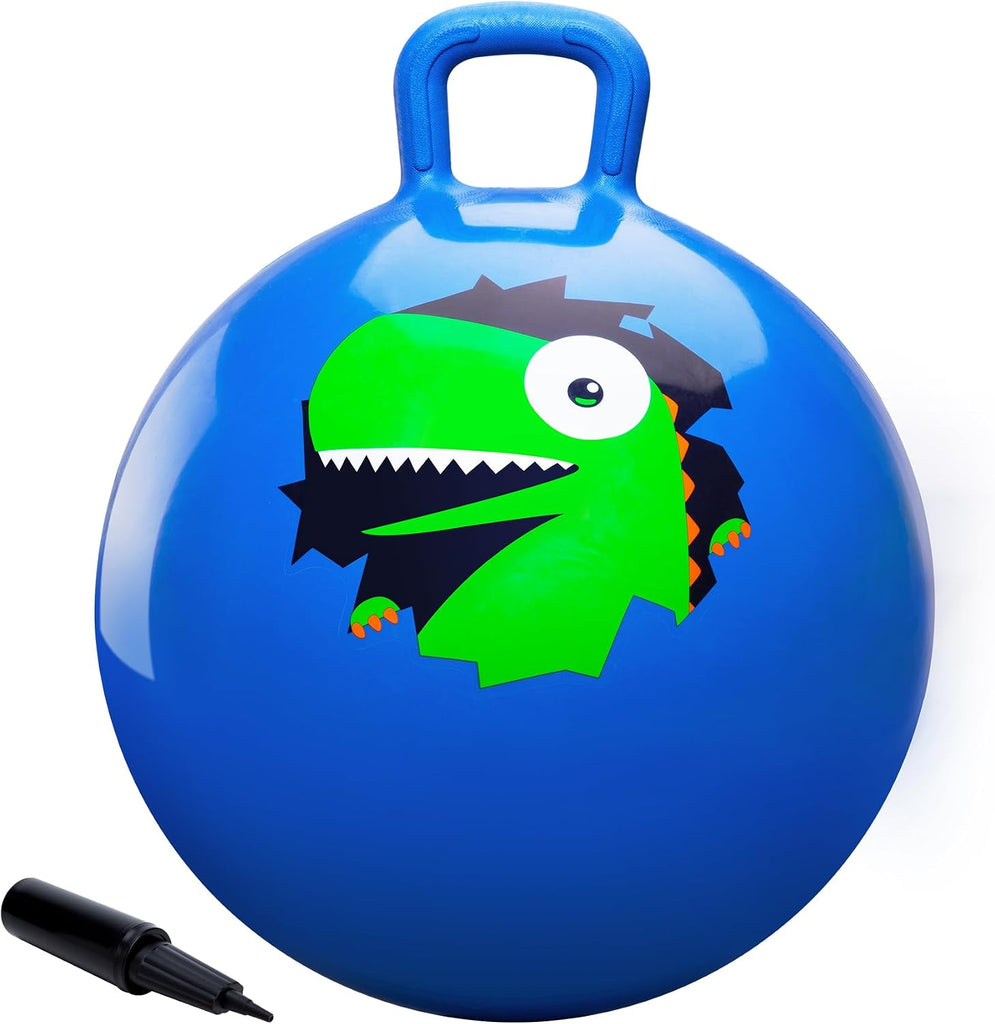 ZOOJOY Dino Hopper Ball, 20 in Bouncy Ball with Handle for Kids Ages 5-12