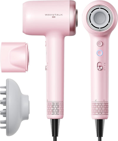Secador de Pelo, Wavytalk Turblow Pro de Secado Rápido con Difusor, Secador de Pelo de Alta Velocidad con 110,000 RPM, Iones Negativos Profesionales para Reducir el Daño, Alisado Antifrizz, 3