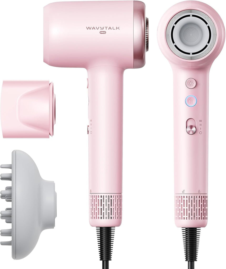 Secador de Pelo, Wavytalk Turblow Pro de Secado Rápido con Difusor, Secador de Pelo de Alta Velocidad con 110,000 RPM, Iones Negativos Profesionales para Reducir el Daño, Alisado Antifrizz, 3