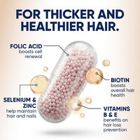 Moerie Ultimate Hair Boost Suplemento para Mujeres y Hombres – Vitaminas para el cabello, la piel y las uñas con biotina y minerales para la salud del cabello – Cabello más grueso – 60 cápsulas