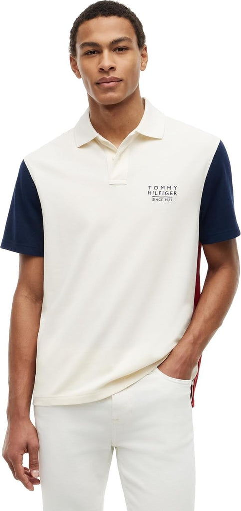Tommy Hilfiger Men's Short Sleeve Polo Shirts in Regular Fit With Stretch and Organic Pique Cotton