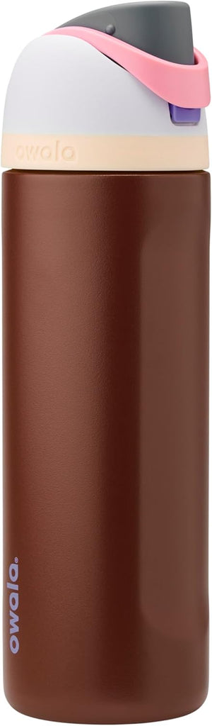 Owala FreeSip Stainless Steel Water Bottle 24 oz Cranberry Parade