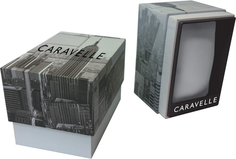 Caravelle by Bulova Men's Dress Quartz Silver Tone Stainless Steel Watch, Black Dial Style: 43B158