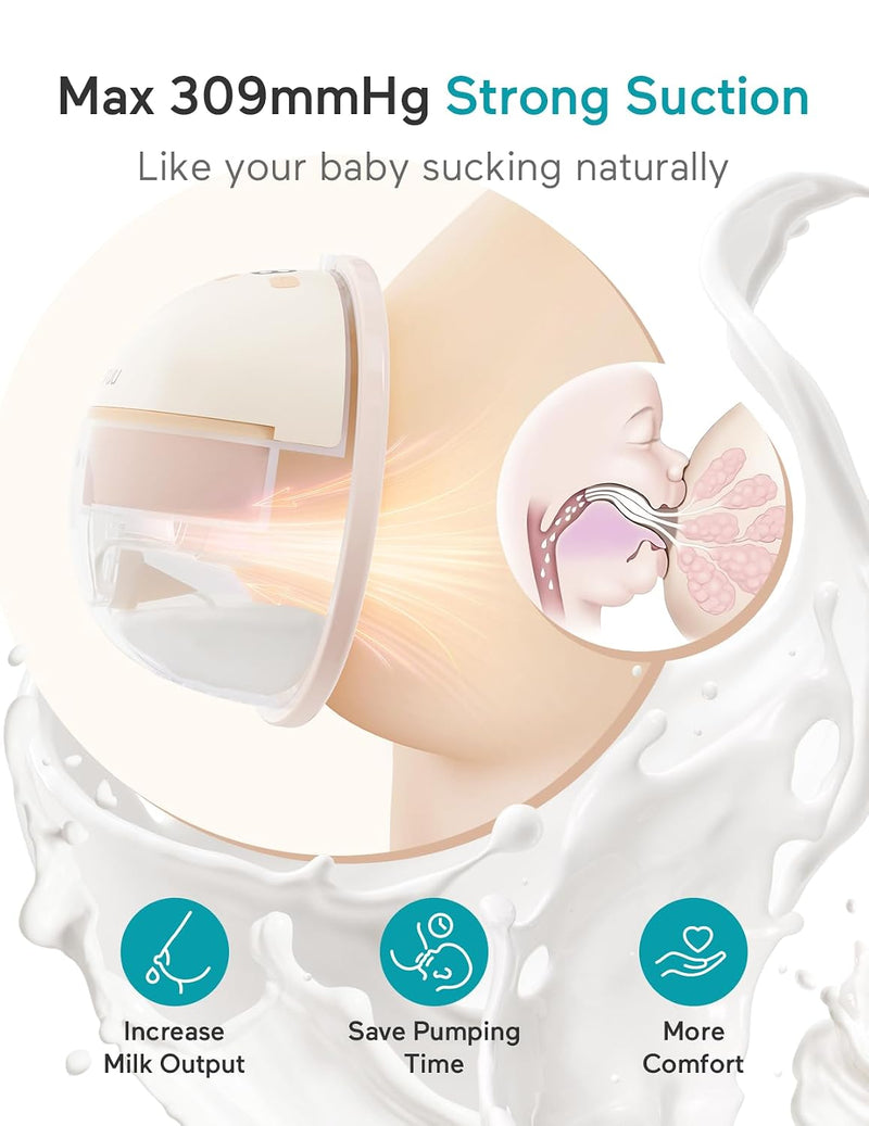 Paruu P16 Extractor de Leche Manos Libres Pack de 2 con 12 Niveles