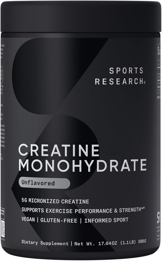 Sports Research® Creatine Monohydrate Powder 5g, Unflavored (100 Servings)