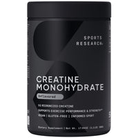 Sports Research Creatine Monohydrate 5g - Polvo para Rendimiento y Recuperación Muscular, 500g