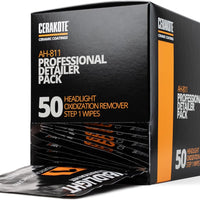 CERAKOTE® Ceramic Headlight Restoration Professional Detailer Pack (50 Step 1 Oxidation Removing Wipes) - Easily Remove