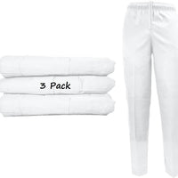 Natural Uniforms Classic Chef Cargo Pants (White 3-Pack, 4X-Large)