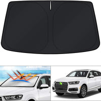 KUST Windshield Sun Shade for Audi Q7 SUV Accessories 2016-2026 Sunshade Sun Visor Protector Blocks UV Rays Foldable Kee