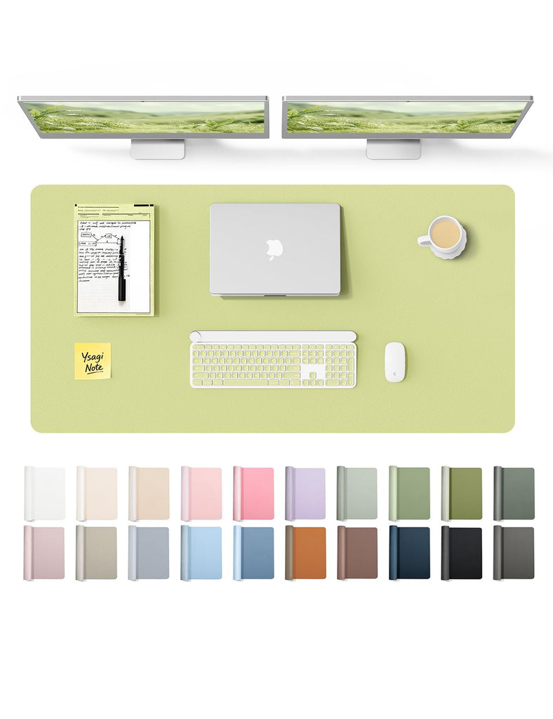 YSAGi Leather Desk Protector, Office Mat, Large Mouse Mat, Non-Slip PU Leather Blotter, Laptop Desk Pad, Waterproof Writ