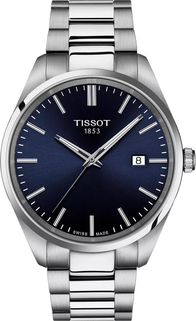 Tissot PR 100 40mm, Swiss Quartz Watch for Men, Stainless Steal Case, Blue Dial, T1504101104100