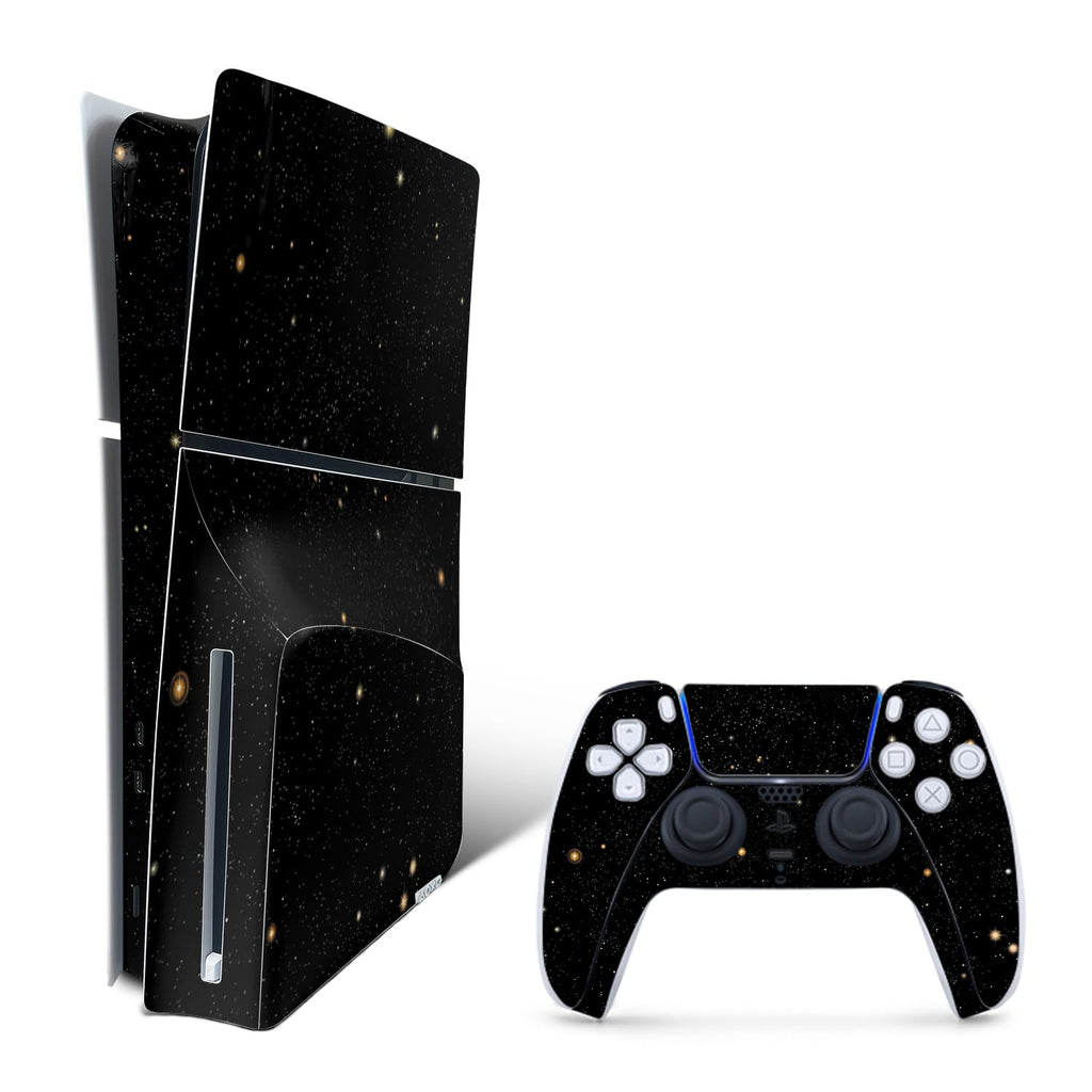 MightySkins Skin Compatible with Playstation 5 Slim Disk Edition Bundle - Deep Space | Protective, Durable, and Unique V