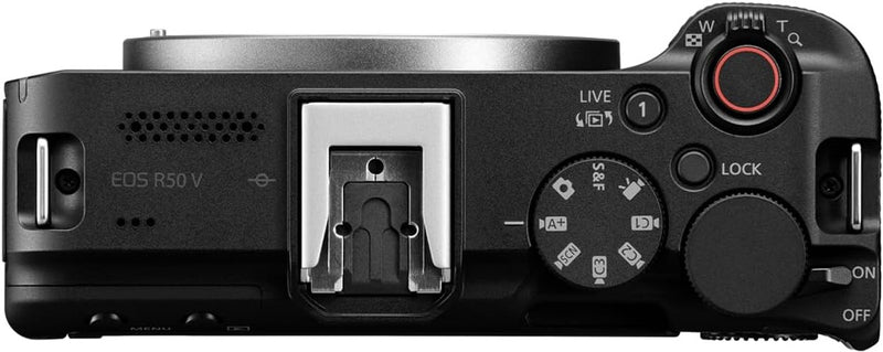 Canon EOS R50 V Mirrorless Camera with RF-S14-30mm F4-6.3 is STM PZ Lens, APS-C Sensor, 24.2 Megapixels, Ultra-Wide Zoom, Fast Autofocus, Vlogging and Live Streaming Kit for Content Creators, Black