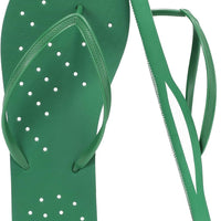 STQ Mens Flip Flops Quick Dry Shower Shoes with Drain Holes Green Size 11