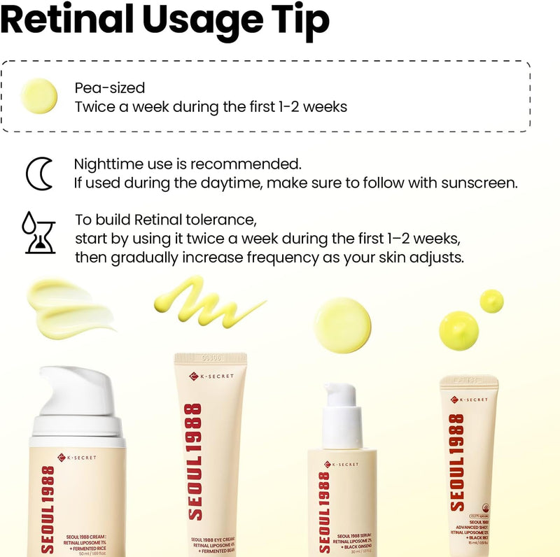 K-SECRET SEOUL 1988 Suero de Retinal – Formulado con Liposoma de Retinal Avanzado 2% y Extracto de Ginseng Negro 58%