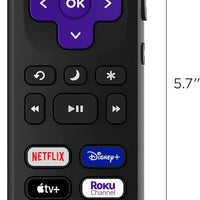 Roku TV Remote Control (Official Manufacturer Product) - Simple Setup, & Pre-Set App Shortcuts - Replacement Remote Compatible with RokuTV Models ONLY (Not Roku Players)(Pack of 2)