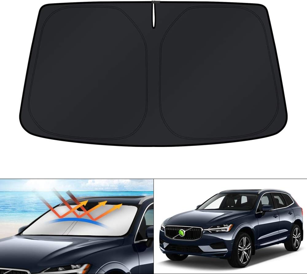 KUST Custom Fit Windshield Sun Shade for 2018-2025 2026 Volvo XC60 Accessories Sunshade Window Sun Visor Protector Folda