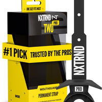 Nxtrnd Two Pro Football Mouth Guard, Permanent Strap, Fits Adult & Youth (Black)