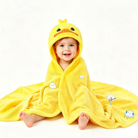 IFaryMes Toddler Baby Bath Towel with Hood 27.5"X55" Ultra Absorbent Soft Cozy Comfort Bathrobe Blanket, 0-6 Years Infan