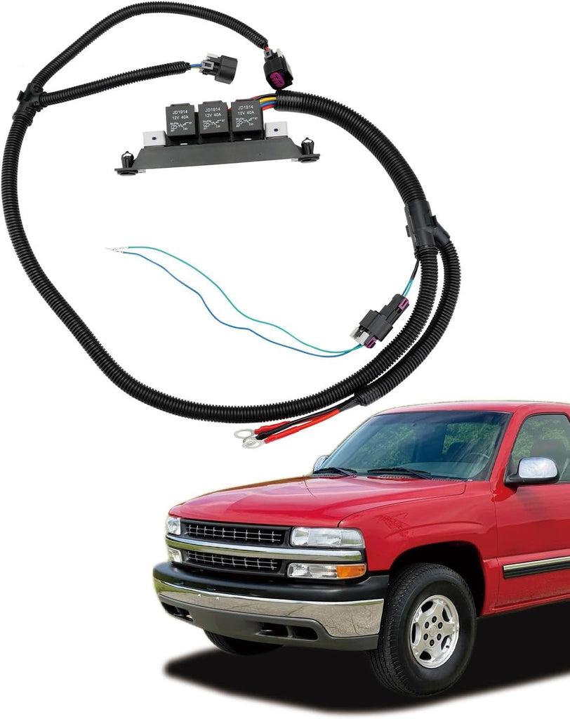 Electric Fan Wiring Harness, Fit for 99-07 Chevy Silverado 1500 2500 3500
