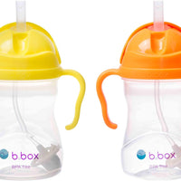 b.box Sippy Cup with Weighted Straw (2-Pack). Leak Proof, Easy Grip. BPA Free & Dishwasher Safe. Ideal for Babies 6m+ to