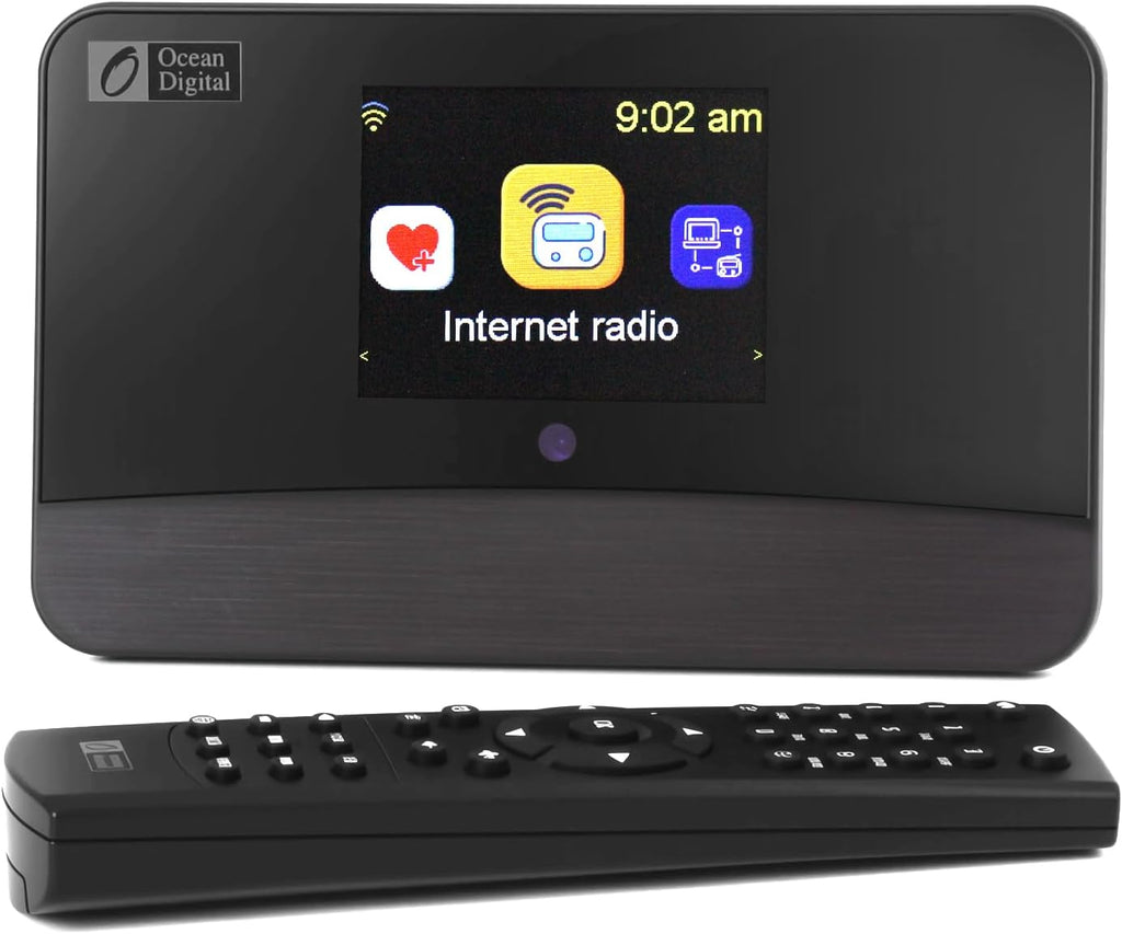 Ocean Digital WR-03M Internet Radio Receiver (No Built-in Speaker) with Bluetooth, FM, Wi-Fi, LAN, Optical & Line Out, U