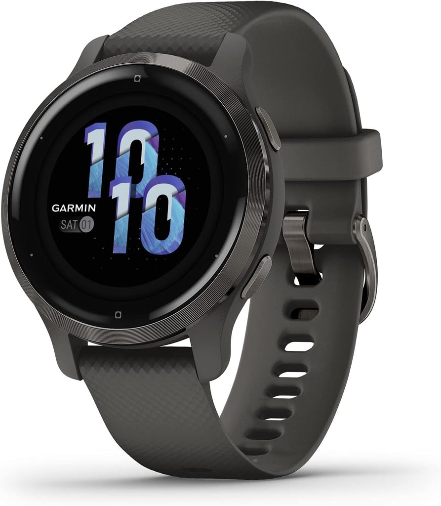 Renewed Garmin Venu 2S, Smaller-Sized GPS Smartwatch with Advanced Health Monitoring and Fitness Features, Slate Bezel with Graphite Case and Silicone Band, (010-02429-00) (Renewed)